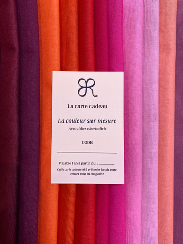 Carte cadeau numérique - Atelier Colorimétrie + rouge à lèvres ou blush sur mesure