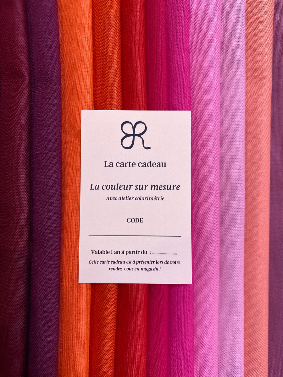 Carte cadeau numérique - Atelier Colorimétrie + rouge à lèvres ou blush sur mesure